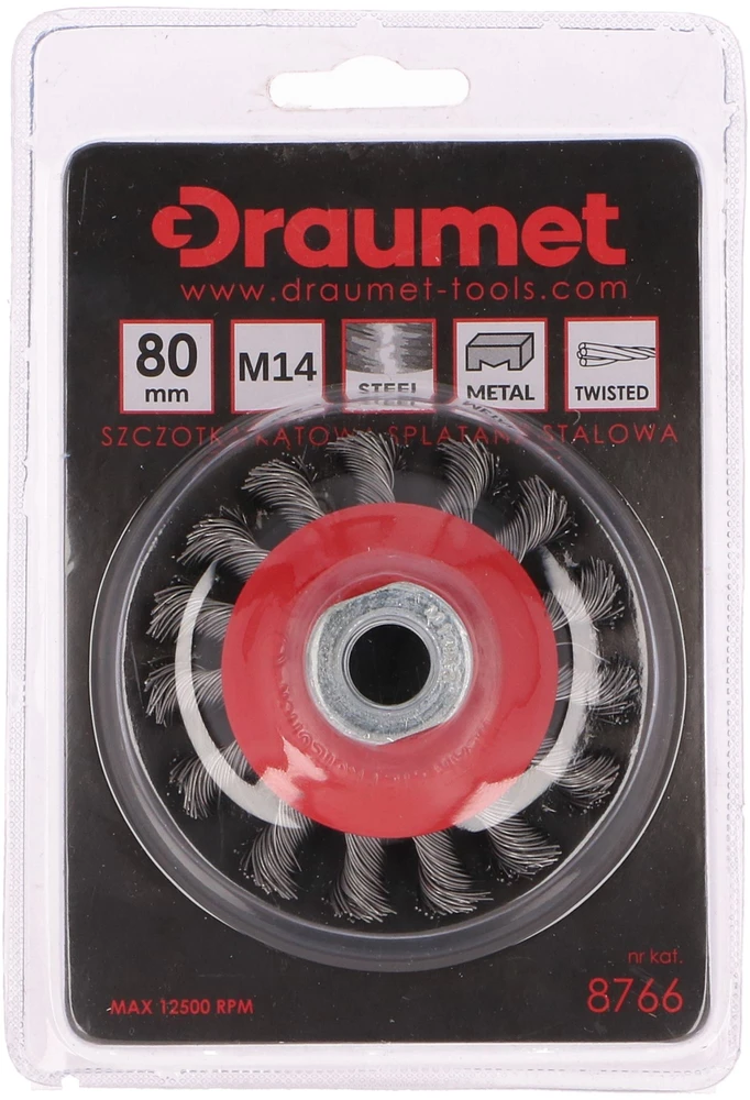 Šepetys Draumet M14 100mm diskinis plieniniais šeriais