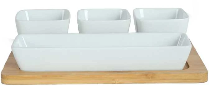 Domoletti SQUARE BOWL BAMBOO PLATTER 26.1X17CM