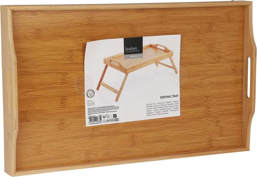 Padėklas C80653810, 50 cm x 30 cm x 21 cm, rudas, bambukas