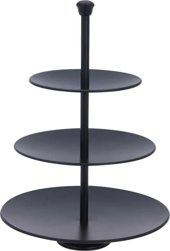 Serviravimo stovas Excellent Houseware, 3 aukštų, juodas, 36,5 cm aukščio