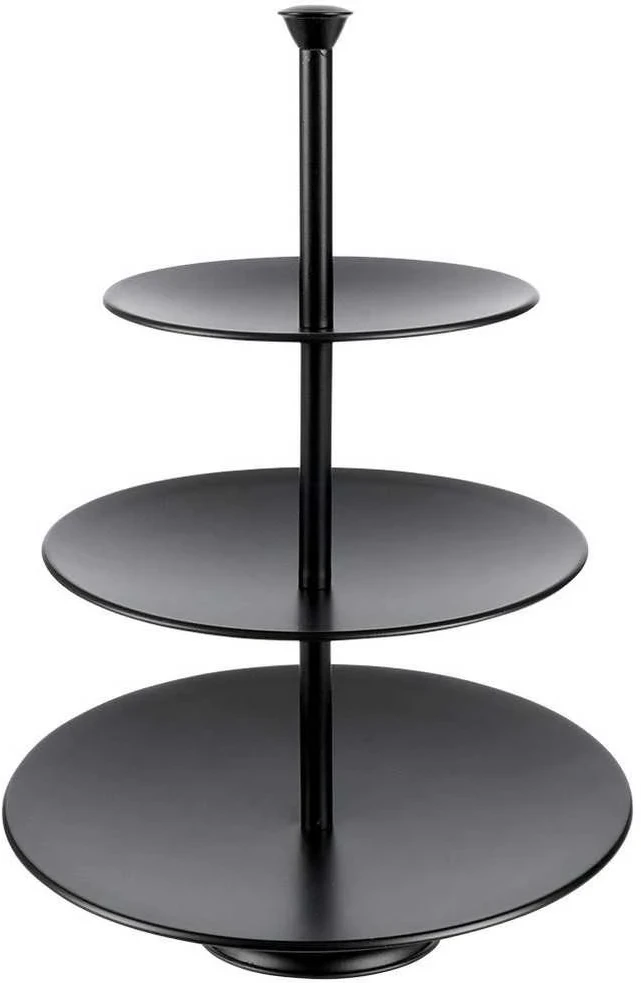 Serviravimo stovas Excellent Houseware, 3 aukštų, juodas, 36,5 cm aukščio