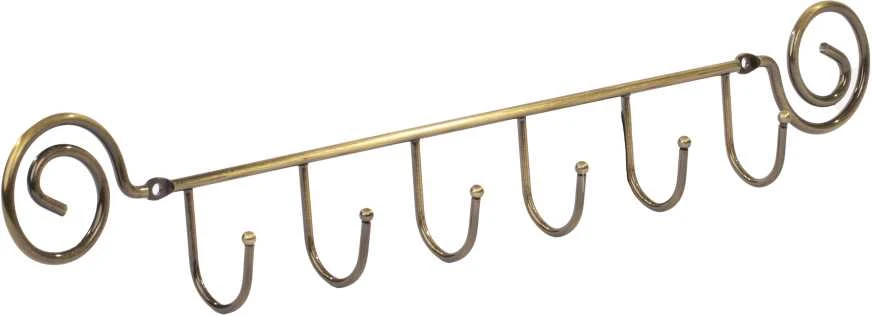 Domoletti HANGER 6 HOOKS480X40.3X90.5ANTIQUE BRASS