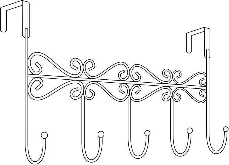 Domoletti HANGER 5 HOOKS D5 2-C1039.18 Juodas