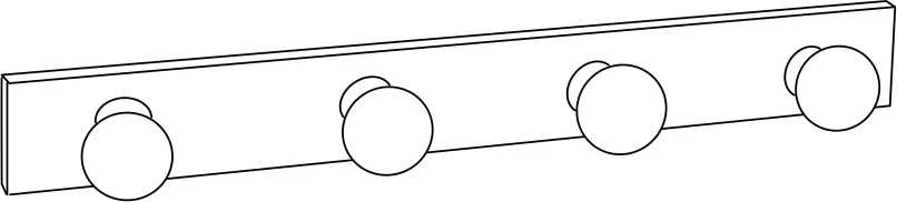 Domoletti HANGER 4 HOOKS D4 5-C1688.01 Baltas
