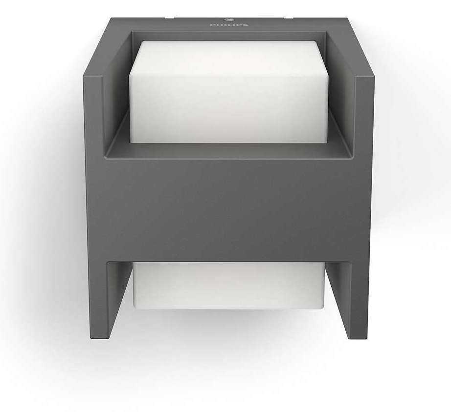 Sieninis šviestuvas Sieninis lauko šviestuvas Philips Arbour, 4.5W, LED, IP44, antracito sp., 12.7 cm x 13 cm
