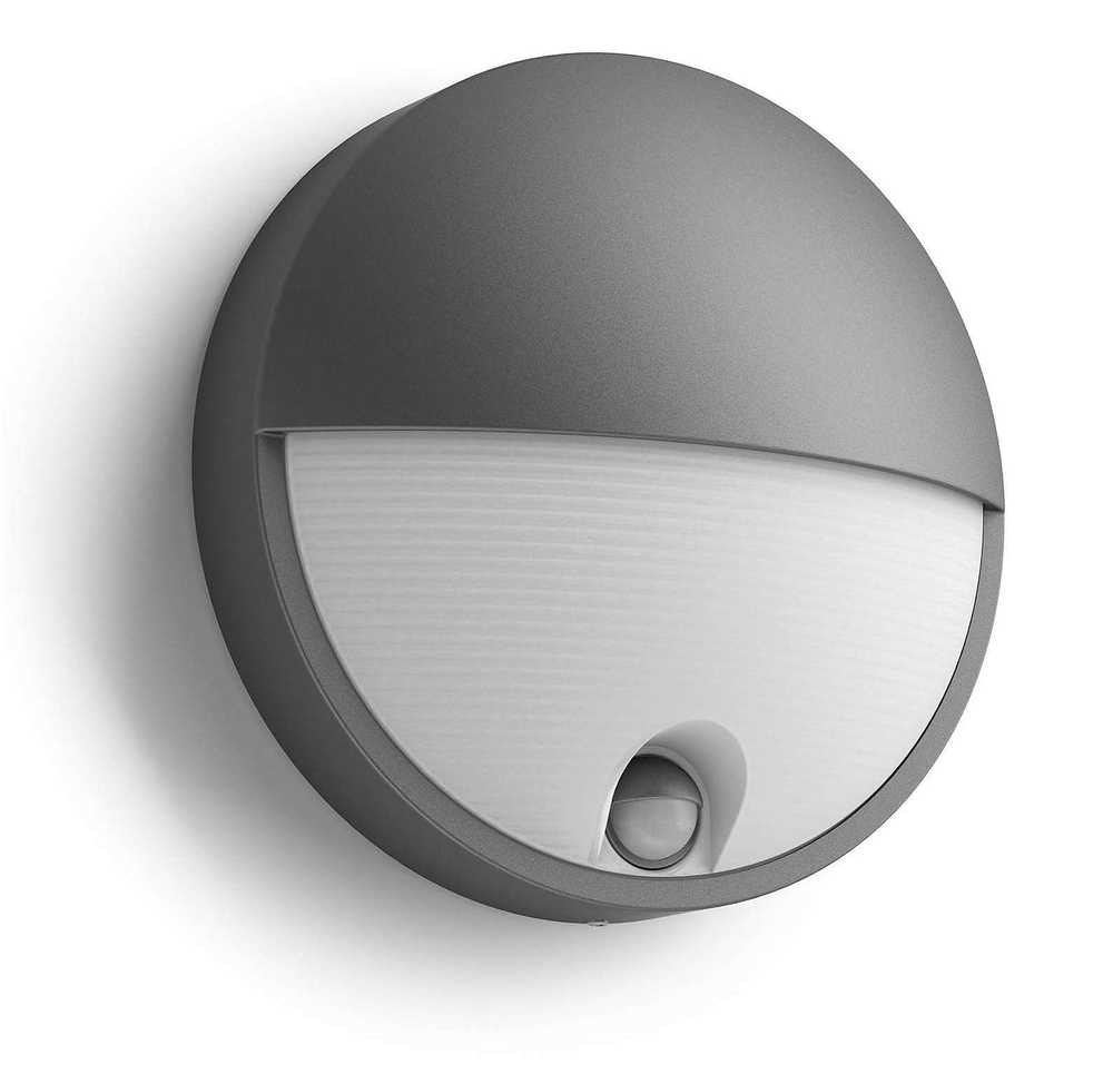 Āra sienas lampa Philips Capricorn, 6W, LED, IP44, pelēka krās., 7.8 cm x 21.4 cm