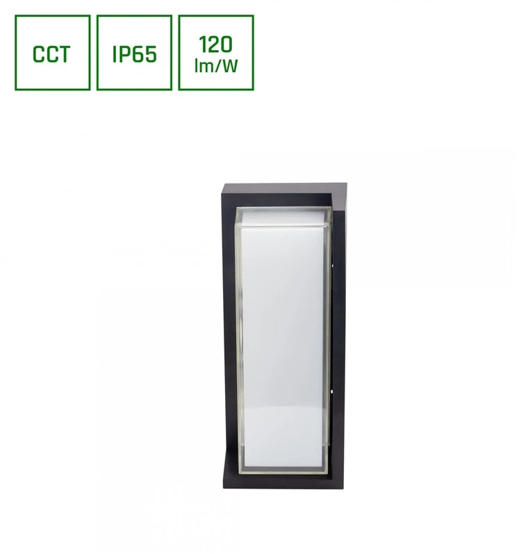 Sieninis šviestuvas Sieninis lauko šviestuvas Spectrum, 20W, LED, IP65, juodas,