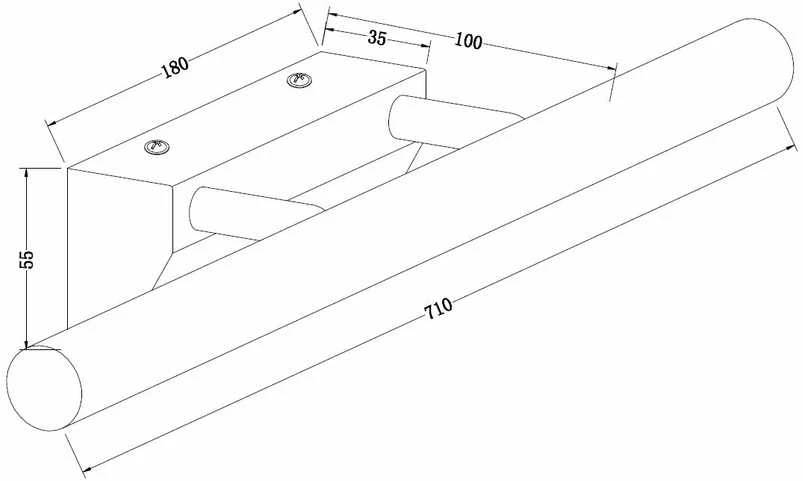 Sieninis šviestuvas Domoletti sieninis LED šviestuvas JQ5530 Juodas 70CM