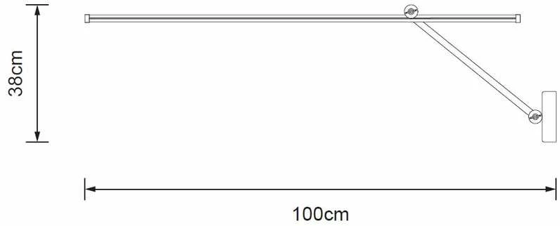 Sieninis šviestuvas Domoletti lubinis LED šviestuvas TANGER 100CM Juodas pakabinamas šviestuvas