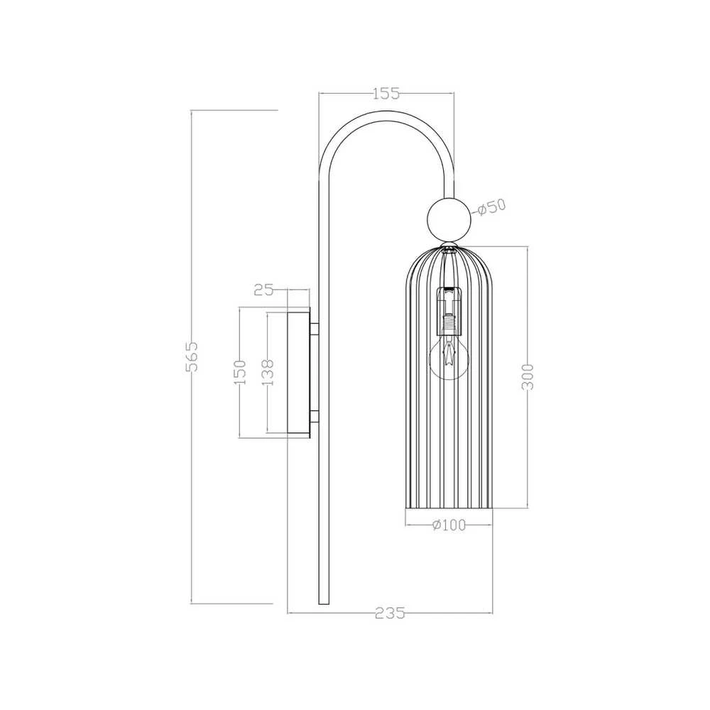 Sieninis šviestuvas Šviestuvas sieninis Light Prestige Piega LP-939/1W smoked, E14, 1 x 40 W