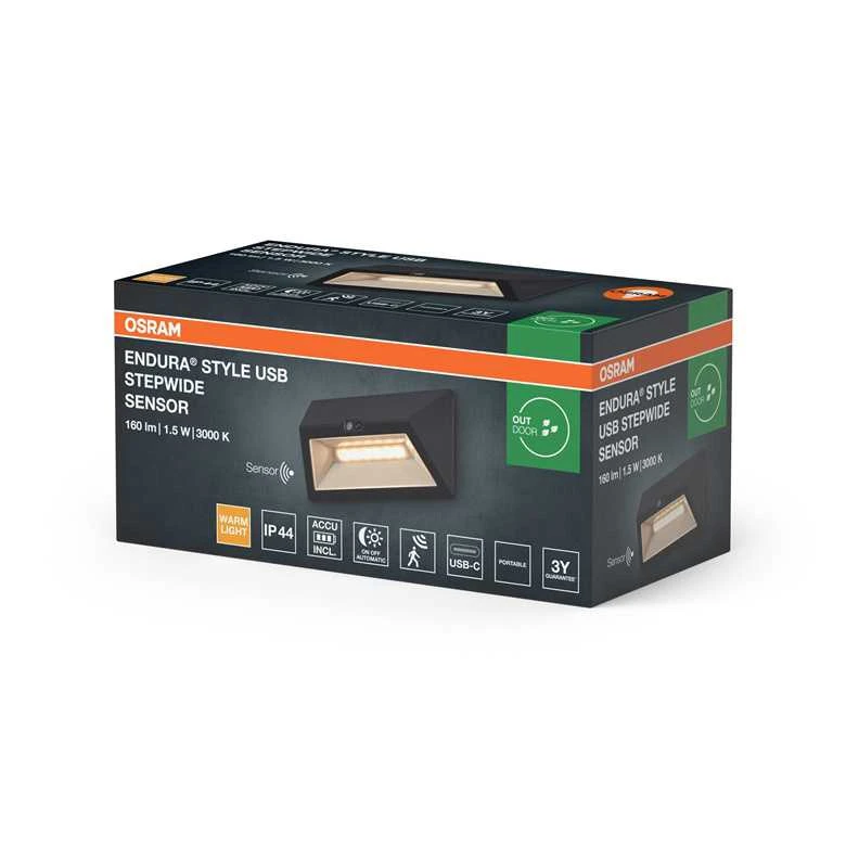 Sieninis šviestuvas Osram Šviestuvas lauko Endura LED 1.5W 3K 160lm IP44 Sensor