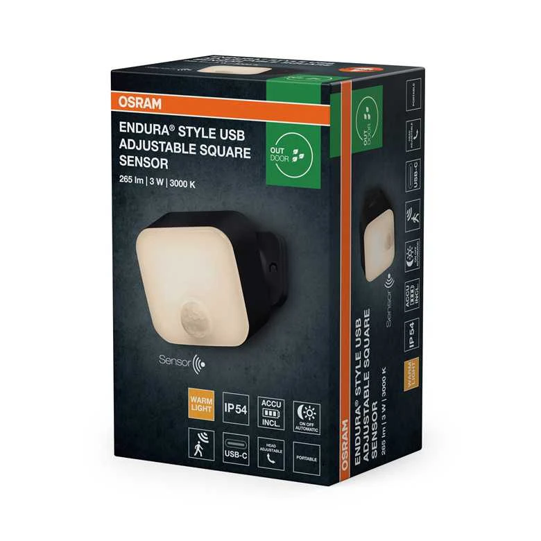 Sieninis šviestuvas Osram Šviestuvas lauko Endura LED 3W 3K 265lm IP54 Sensor
