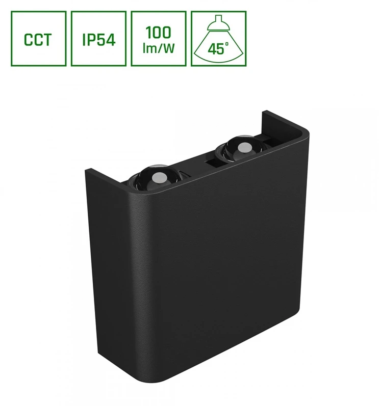 Spectrum Sieninis lauko šviestuvas 4W, LED, CCT, 400lm, IP54, juodas