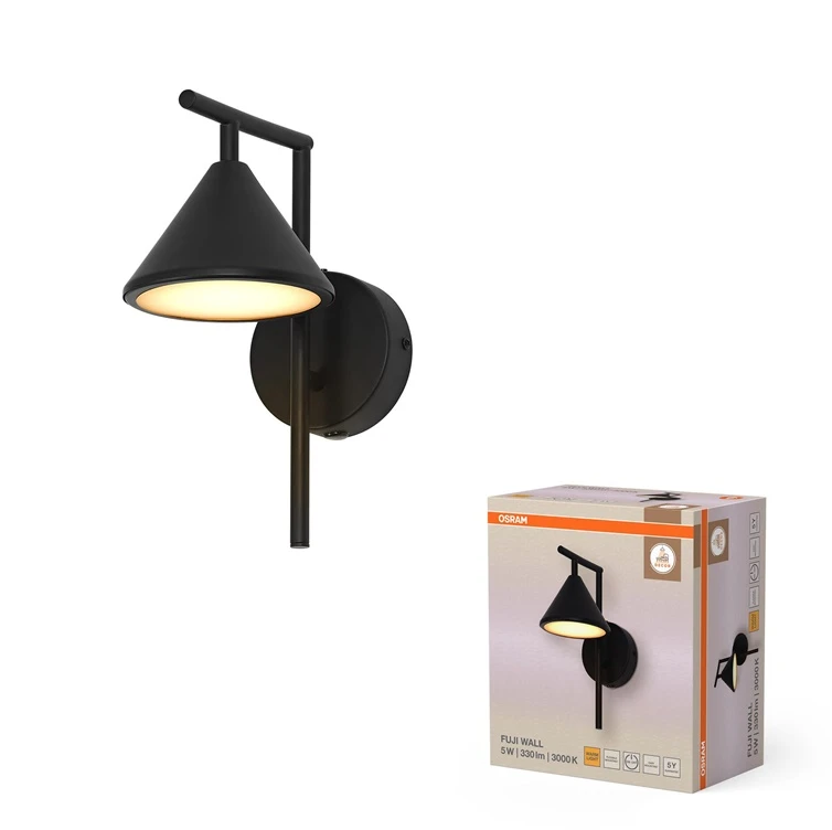Osram 5W LED sieninis šviestuvas FUJI, juodas, 3000K