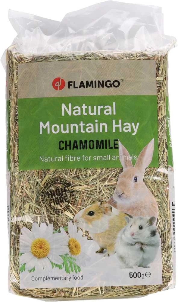 Alpių šienas graužikams Flamingo 500g su ramunėlėmis