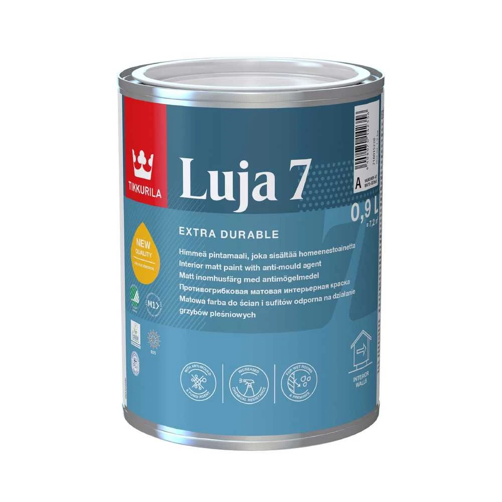 Sienų dažai Tikkurila Luja 7, baltos spalvos, 0,9 l