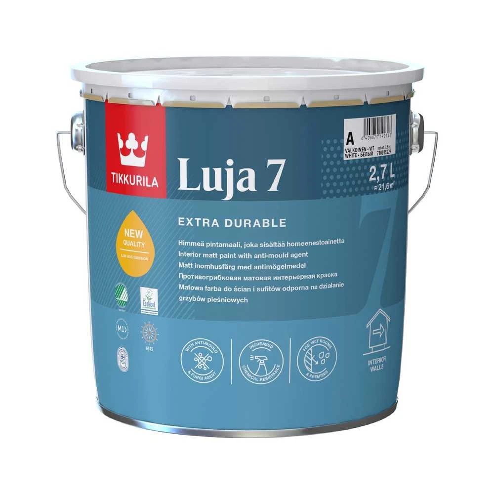 Sienų dažai Tikkurila Luja, balti, 2,7 l
