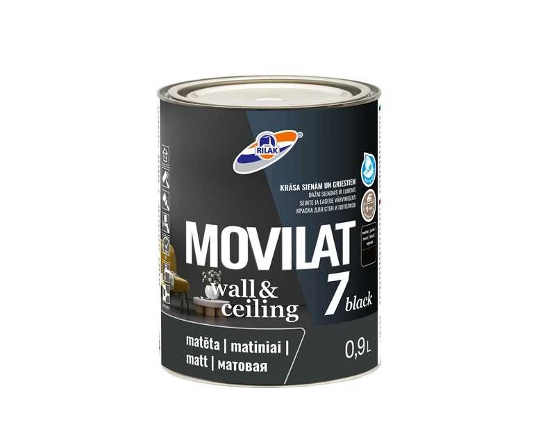 Sienų dažai Rilak Movilat 7, juoda sp., 0.9 l