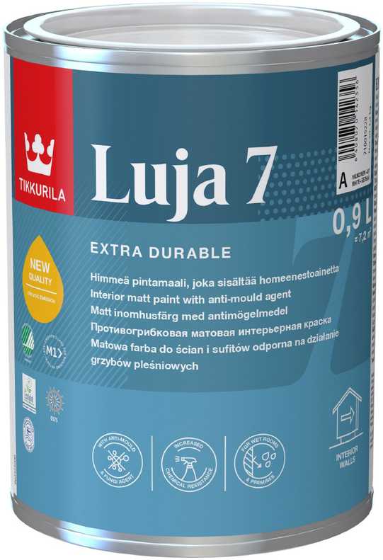 Sienų dažai Tikkurila Luja 7, balta sp., 0.9 l