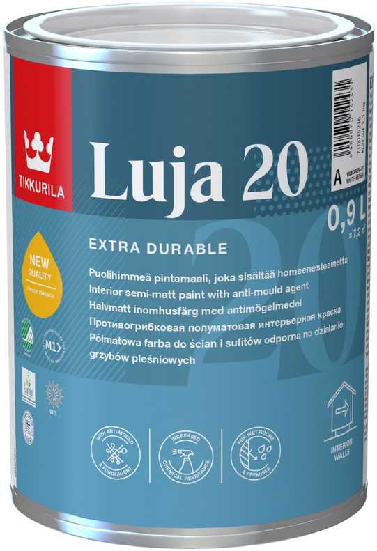 Sienų dažai Tikkurila Luja, balta, 0.9 l