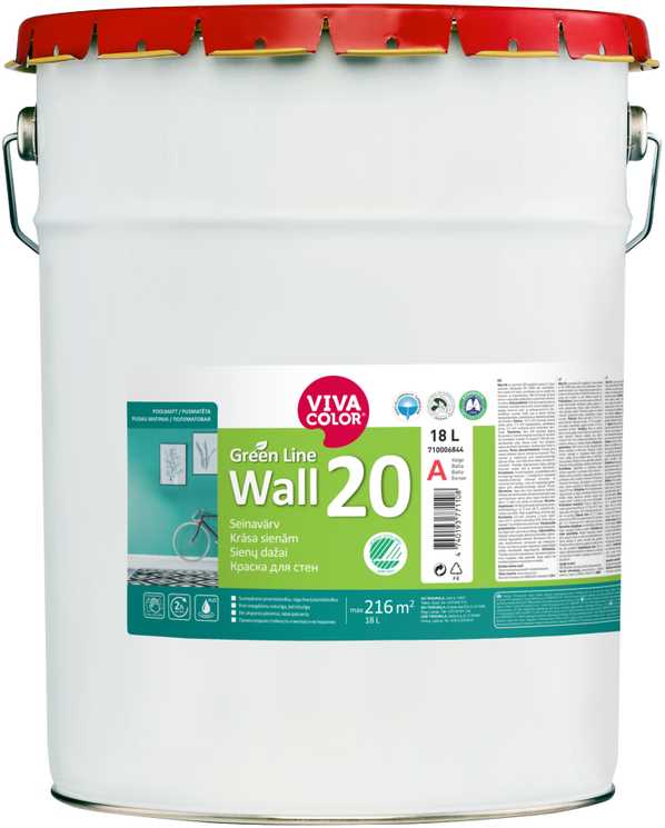 Sienų dažai Vivacolor, balti, 18 l