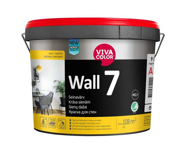 Sienų dažai Vivacolor Wall 7, balta sp., 2.7 l