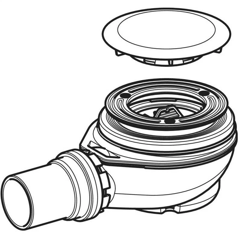 Geberit SIFONAS DUŠO PADĖKLUI D90 CHROMUOTAS