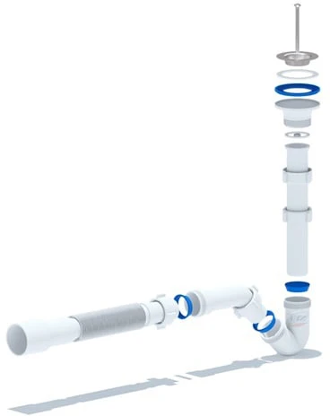 Sifons izlietnei/pisuārs/bidē Ani Plast BD1016EU, 32 mm, balta krās.