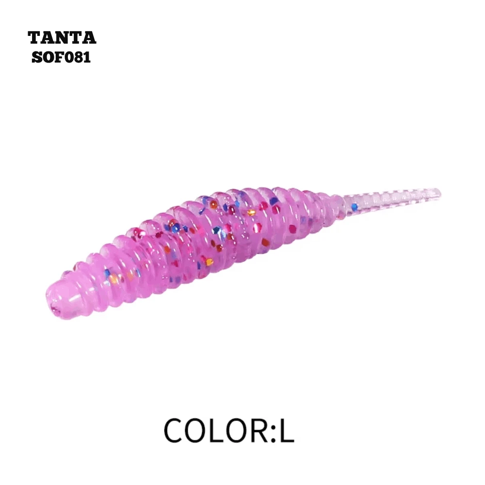 Silikoninis masalas AsaTsuri Tanta Candy Rožinė Glitter, ilgis 2,5 cm,.20vnt
