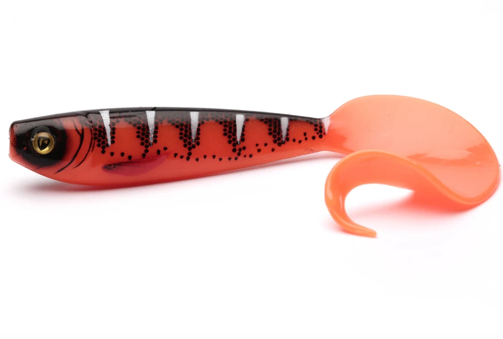 Silikoninis masalas Fox Rage Pro Grub - UV Raudona Wake 12 cm