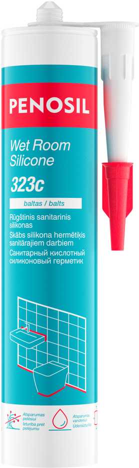 PENOSIL Wet Room Silicone 323c rūgštinis silikonas baltas 280 ml