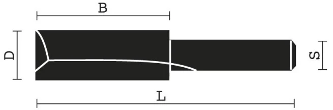 Klein sistemos kieto metalo griovelio freza S6, D6, B25, L57, Z2+1
