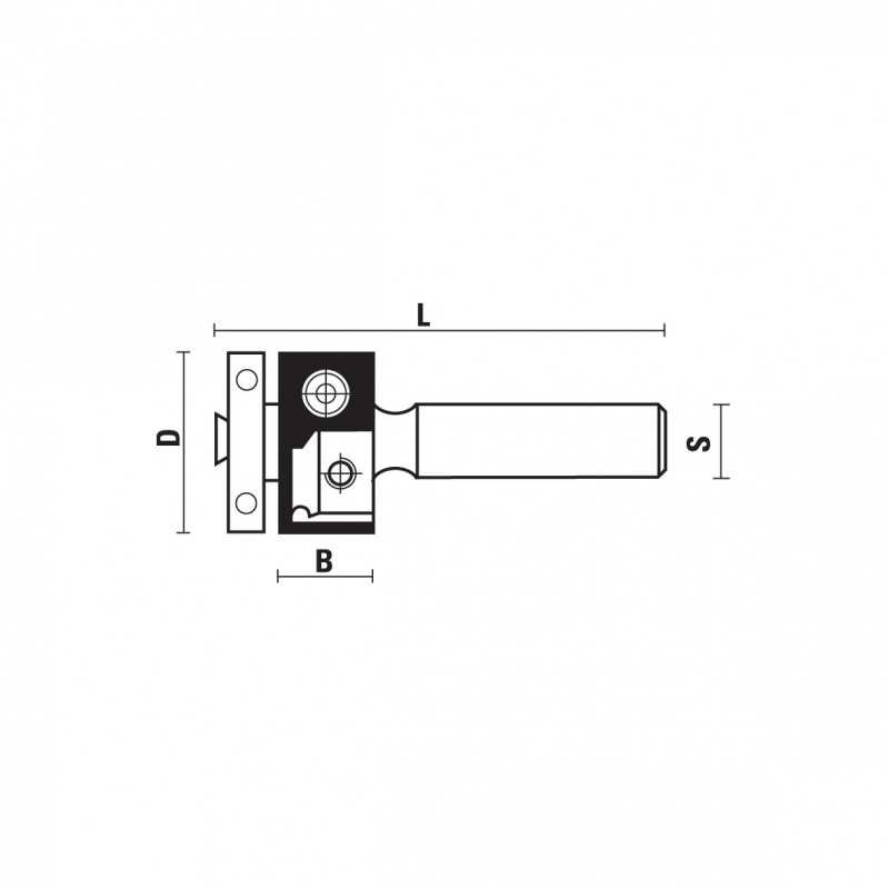 Klein W106.190.R freza su apatiniu guoliu, 19 × 12 mm