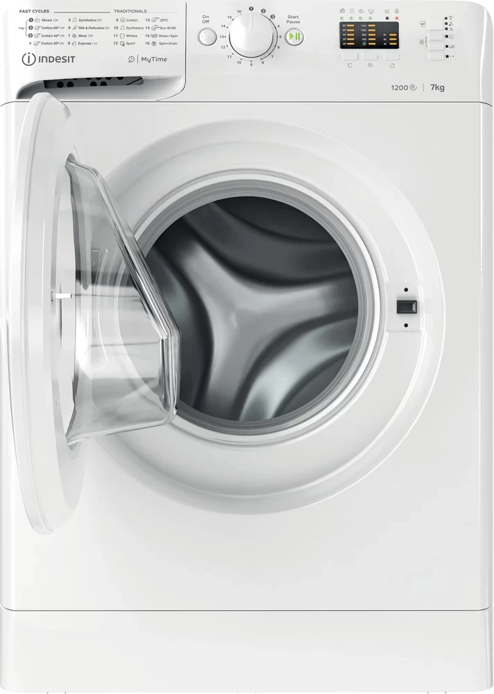 Indesit MTWA71252W Laisvai pastatoma skalbimo mašina su durimis priekyje 7,0 kg, baltos spalvos