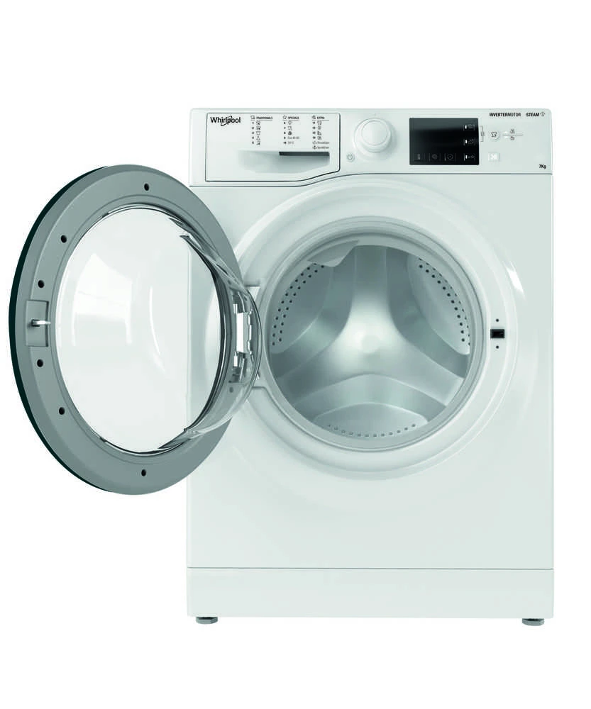 WHIRLPOOL Skalbimo mašina WRSB 7259 WB EU, 7kg, 1200 rpm, Energy class B, Gylis 43.5 cm, Inverter motor