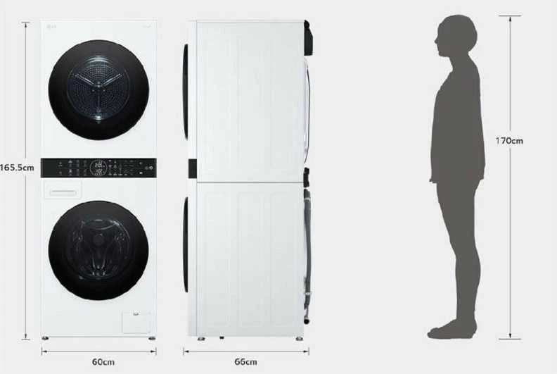 Skalbimo mašina Skalbyklė–džiovyklė LG WashTower™ WT1210WWF, 12/10 kg, 1400 aps./min, Steam™, TurboWash™360, ThinQ™ Wi-Fi