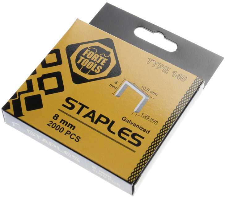 Segtukų kabės Forte Tools 1008HD, 10.8 mm x 1.25 mm, 2000 vnt.