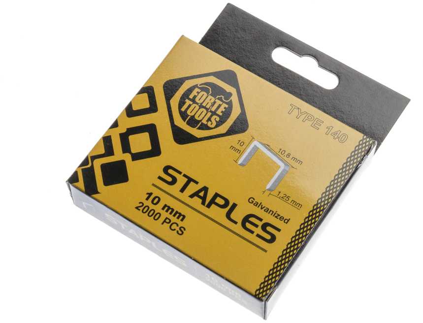 Segtukų kabės Forte Tools 1010HD, 10.8 mm x 1.25 mm, 2000 vnt.