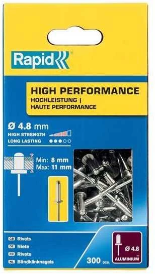 Aliuminės kniedės Rapid 4.8 x 14 mm, 300 vnt