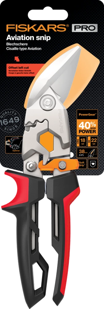 „Fiskars PowerGear“ aviacijos pjovimo poslinkis į kairę