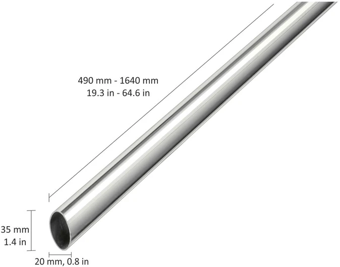 Šķērskoks Dolle, 164 cm x 3.5 cm, hroma krās.