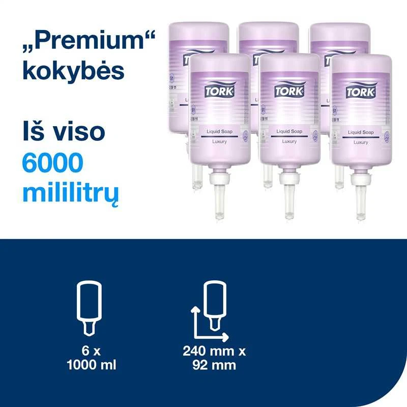 Skystas muilas TORK PREMIUM Luxury ,S1, 1L 420911, alyvinė