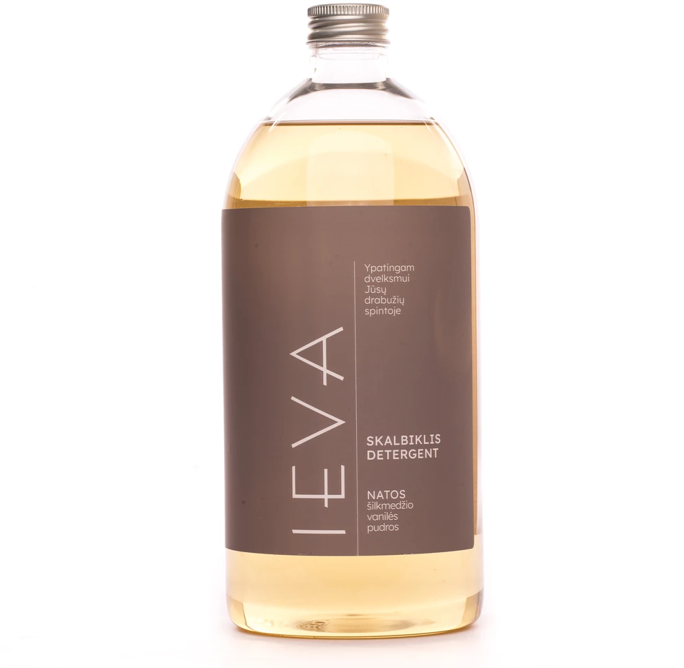 Parfumuotas skalbiklis IEVA ŠILKMEDŽIO, VANILĖS IR PUDROS kvapo, 1 l