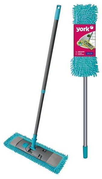 Grindų šluota-šluostė York Mop Salsa, su kotu, 38,8 x 9 cm, spalva atsitiktinė