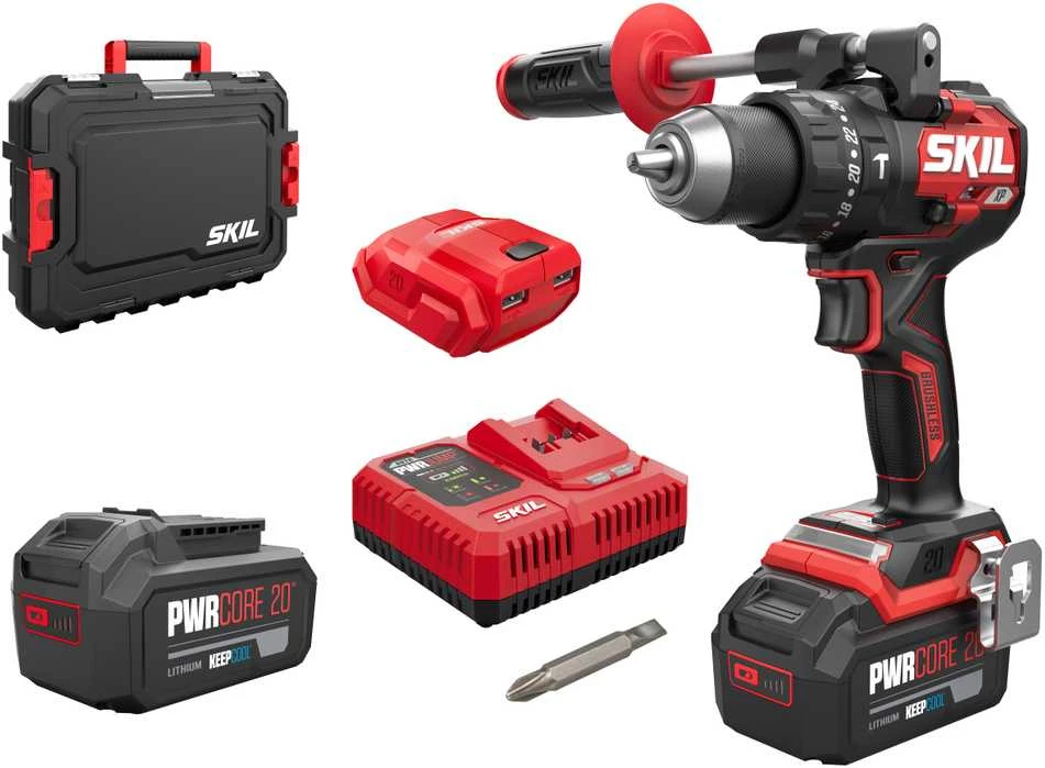 Smūginis suktuvas-gręžtuvas Skil 3085XP; 20 V; 2x4,0 Ah akum.