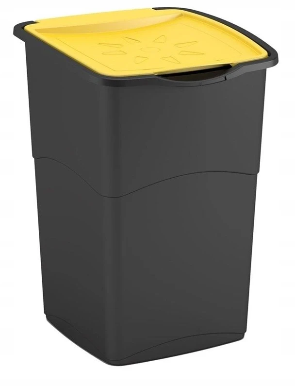 Keter CURVER ŠIUKŠLIADĖŽĖ „KORAL BIN” 47L /JUODA/ GELTONA