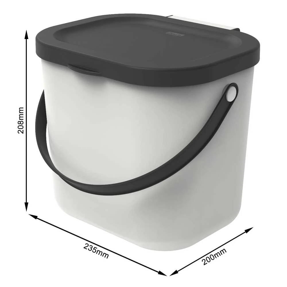 Rūšiavimo šiukšliadėžė Rotho, 6 l, balta/pilka