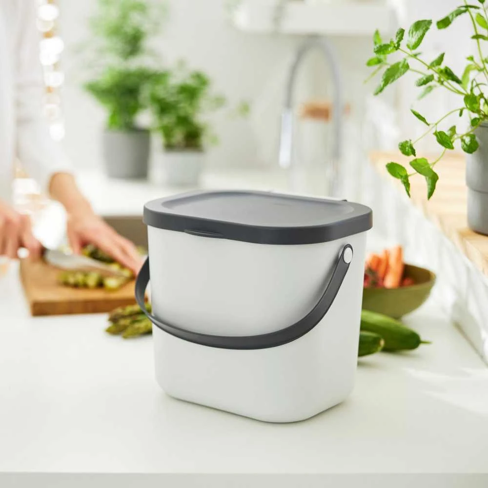 Rūšiavimo šiukšliadėžė Rotho, 6 l, balta/pilka