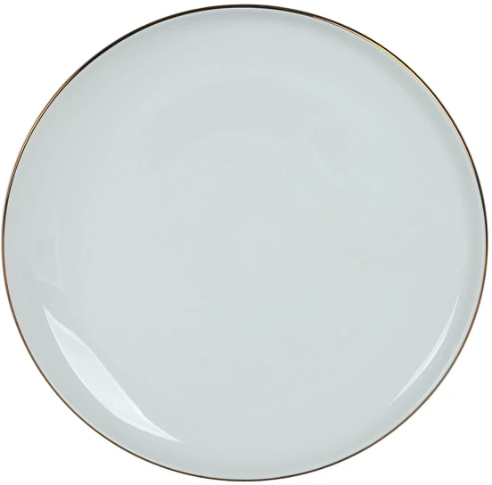 Domoletti PLATE WITH GOLD RIM Baltas 26CM