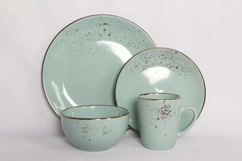 Domoletti DINNER PLATE WITH SPECKLE MINT 27CM